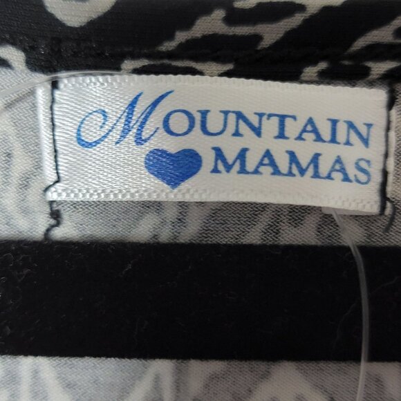 Mountain Mama Dress Knee Length Sz S/M Ruffle Bell Sleeves Black Diamond NWT USA - Picture 3 of 12